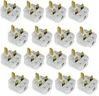 16 x 13 AMP 3 PIN UK MAINS FUSED PLUG SOCKET 13AMP WHITE *UK BRAND* HIGH QUALITY
