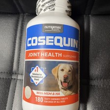 Cosequin MSM Joint Health Supplement for Dogs - 180 Chewable Tablets exp9/28