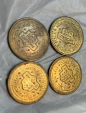 (4) Show Biz Vintage Pizza Tokens 1980's
