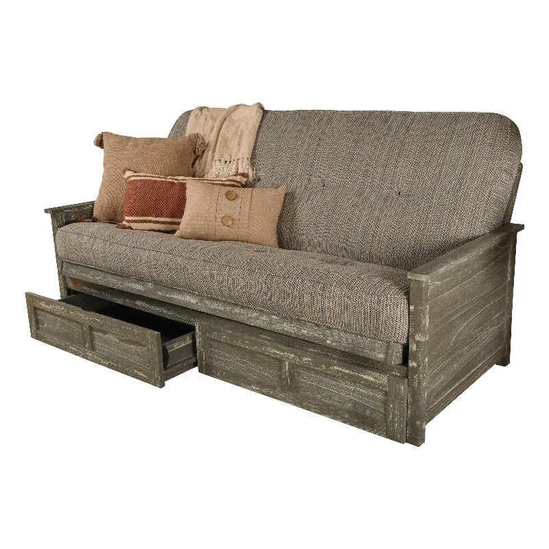 Kodiak Furniture Lexington Storage Futon In Weathered Brown, 45 OFF