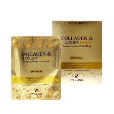 3W CLINIC Collagen & Luxury Gold Energy Hydrogel Facial Mask 1Pack (5ea)