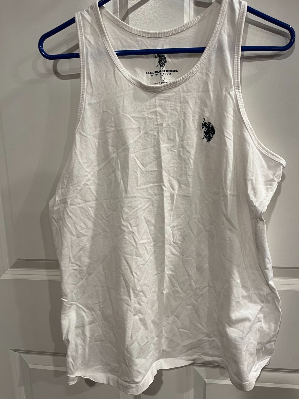 Polo smanicata t shirt muscolare uomo grande bianca pony rider logo ricamato