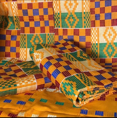 Handwoven Kente Cloth 3 pieces Multicolored 