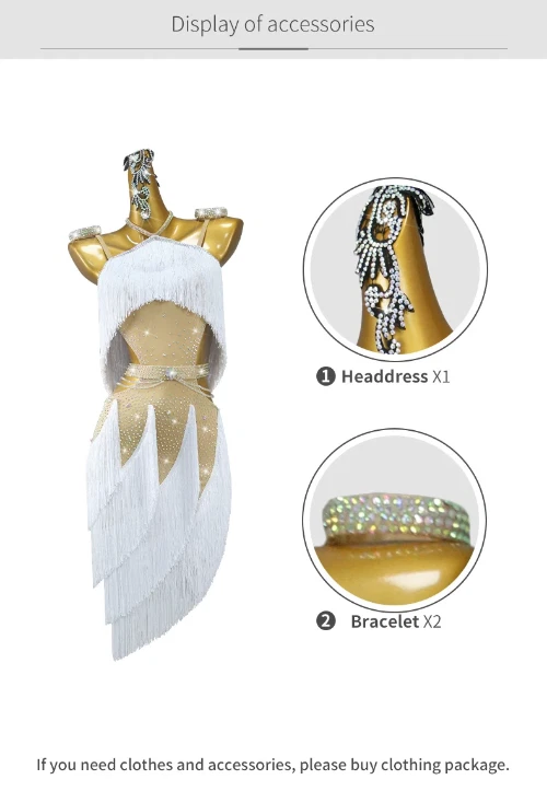 VETEMENTS Costume abito da ballo latino donna sala da ballo samba vestiti pratica indossare gonna