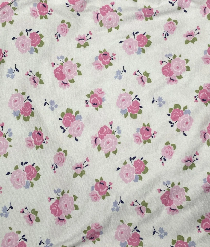 Manta de bebé floral Luvable Friends rosa rosas flores blanco jersey tejido envoltura Foto 4 de 4