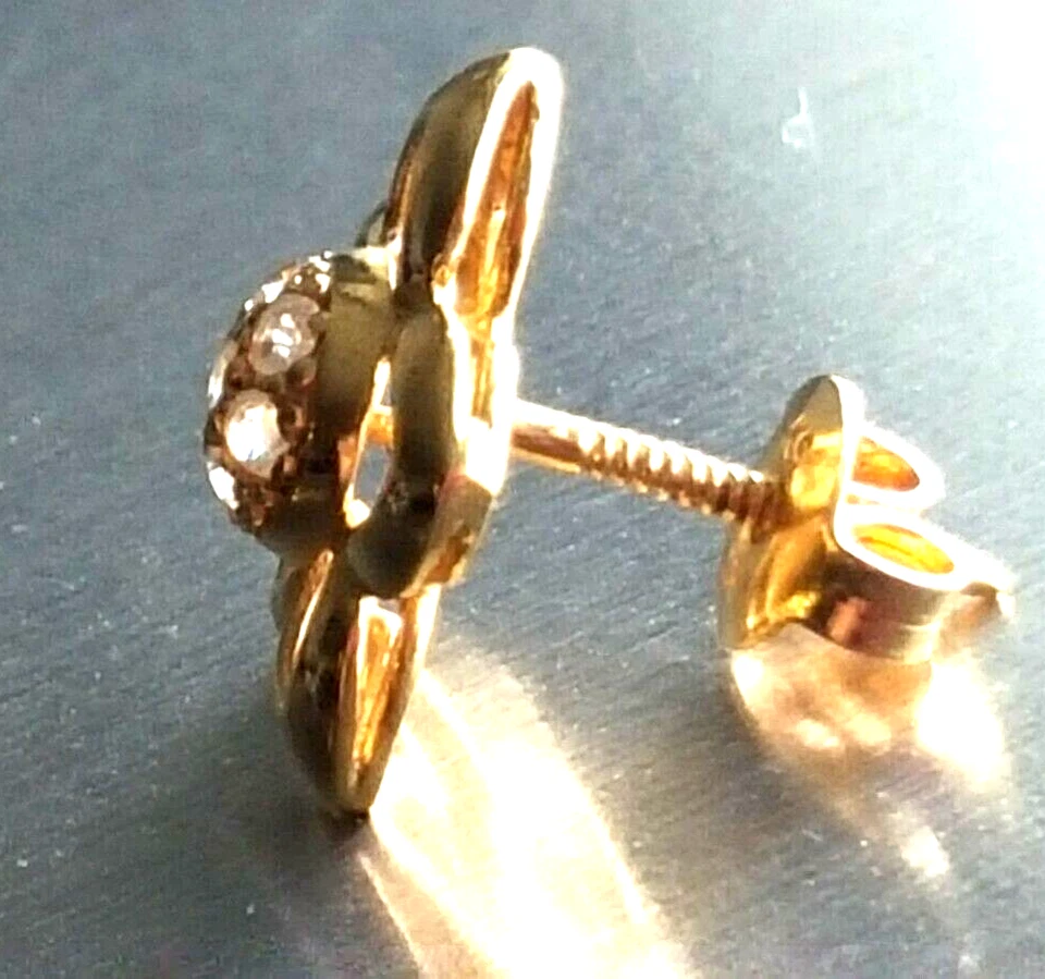 DISEÑADOR ORO AMARILLO 18K FLOR DIAMANTE FLORAL VS -1 PIN RACIMO 2,4 GR Foto 2 de 3