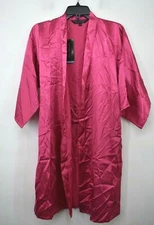 Alexander Del Rossa Womens Pink Shimmer Short Sleeve Shawl Tie Sleepwear Robe XS