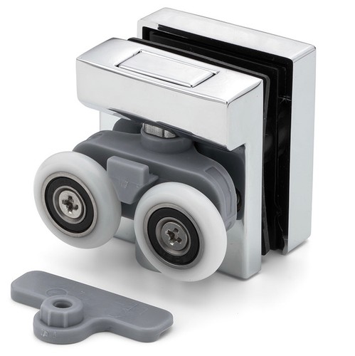 Sostituzione Cabina Doccia Rullo Per Porta Doccia - Ruota Singola Oscillante, Acciaio Inox E ABS, Per Vetro Spessore 6-8mm Accessori Bagno - 7