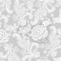 Servietten Lace Royal Embossed Silver White 33 X 33 Cm Ppd 007655