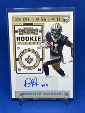 2019 Panini Contenders Football #152 Deonte Harris RC AUTO - New Orleans Saints