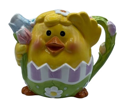 Chang Song Baby Chick Flower Easter Teapot With Handle Yellow Easter