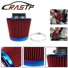Red 3" 76mm Inlet Cold Air Intake Cone Replacement Quality Dry Air Filter
