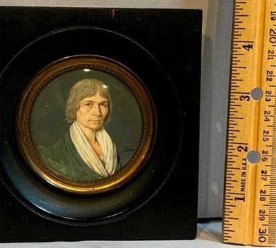 Miniature Art Antique watercolor By Petitot Swiss Artist Circa 1700 to 1800 x