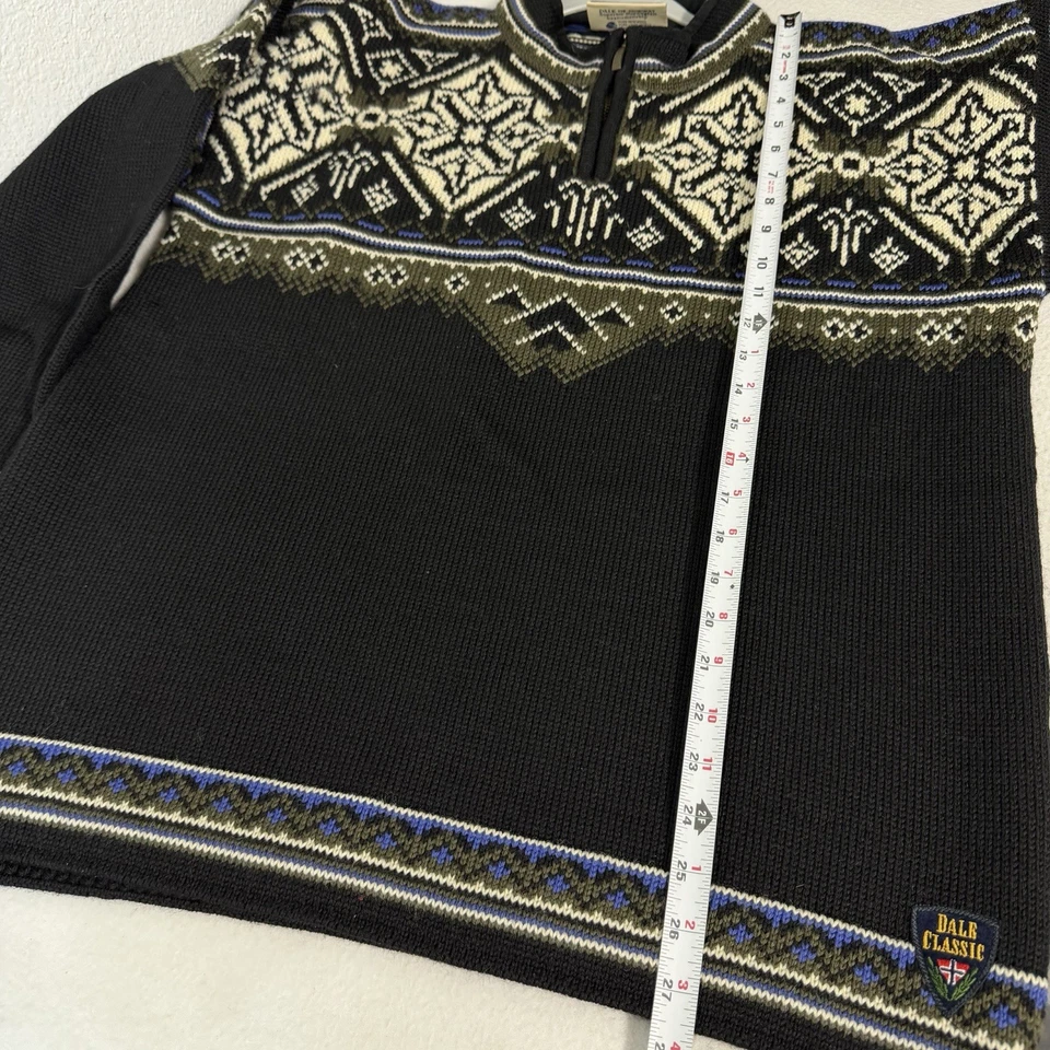 Suéter de Lana Pura DALE of NORWAY Equipo de Esquí de Estados Unidos 1/4 Cremallera Para Hombre Talla L Negro Verde Foto 2 de 4