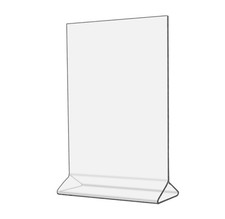 6 Pack Acrylic Sign Holder 5" x 7" Signs Top Load Clear Double Sided Tabletop...
