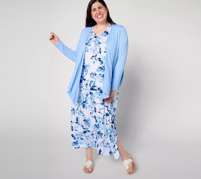 Belle by Kim Gravel Regular Better Together Dress Shrug Set, Size X-Large, Indigo Rose Belle by Kim Gravel Regular Better Together Dress Shrug Set, Size X-Large, Indigo Rose