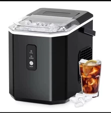 SIMZLIFE Ice Maker 26.5 lbs/Day, 9 Cubes in6 Mins, Self-Cleaning, Portable Black