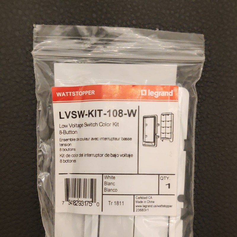 Legrand LVS-W-KIT-108-W Low Voltage Push Button Switch Kit White, Wall Mount