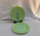 2 Fire King Anchor Hocking 9” Dinner Plates Oven Jadeite Restaurant Ware VTG MCM