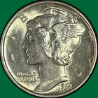 1941 Mercury Dime Brilliant Uncirculated BU Coin #41701