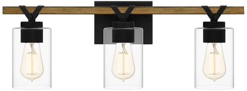 Quoizel Devon Court 24" Wide Matte Black 3-Light Bath Light - Picture 2 of 6