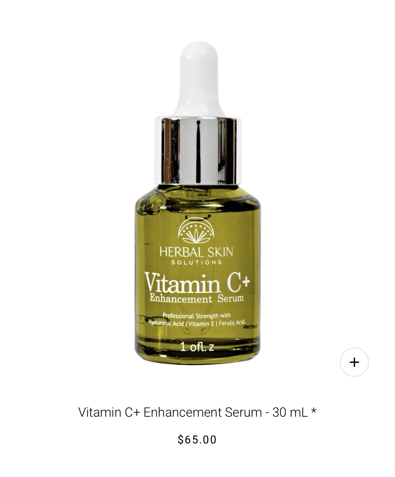 NEW Herbal Skin Solutions Vit C+ Enhancement Serum (Hyaluronic, VitE, Ferulic)