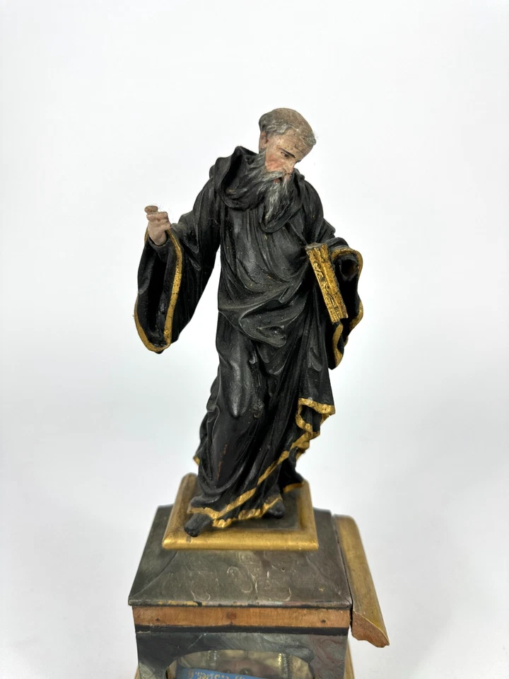 Antike Heiligenfigur Antonius von Padua Barock Reliquie Reliquiar Geschnitzt - Bild 2 von 4