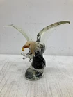 Golden Eagle In Hunting Strike Glass Statue 11" Tall Handmade Murano Italy