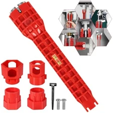 14-in-1 multi-function basin wrench,faucet installer and sink drain nu