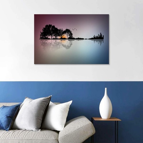 Modern Blue White Music Abstract Guitar Tree Canvas Paintings Guitar Wall Art... - Picture 6 of 7