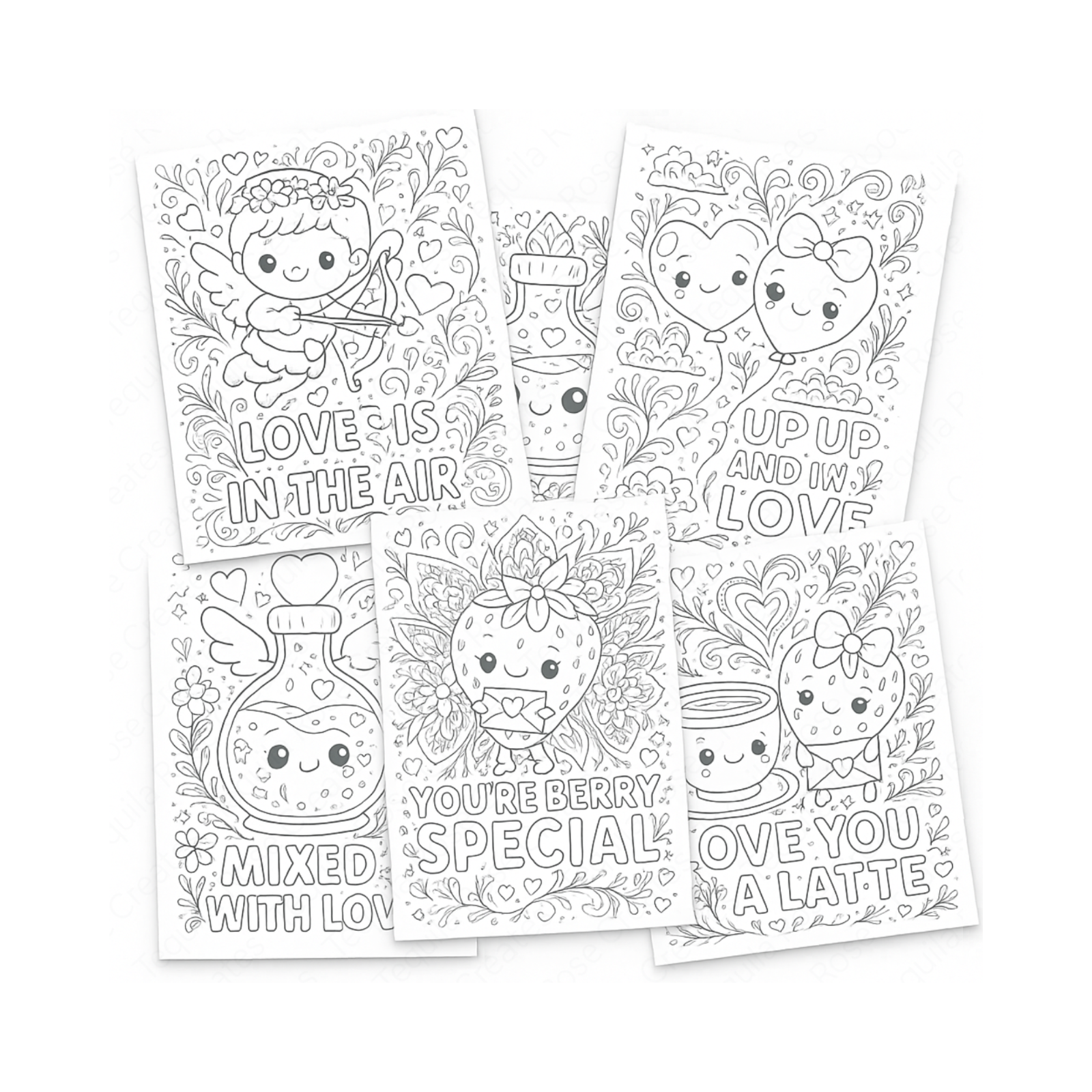 Valentine Coloring Book PDF • 20 Pages + Bonus • Kids & Adults Digital ...