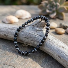Natural Orca Agate Bracelet 4mm Round Bead Inner Peace Calm Crystal Jewelry Gift