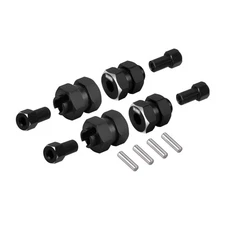 INJORA Black Stainless Steel Wheel Hex Hub +5mm Extenders for Axial SCX24 Upg...