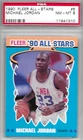 1990 FLEER BASKETBALL ALL STARS MICHAEL JORDAN CARD #51 PSA 8
