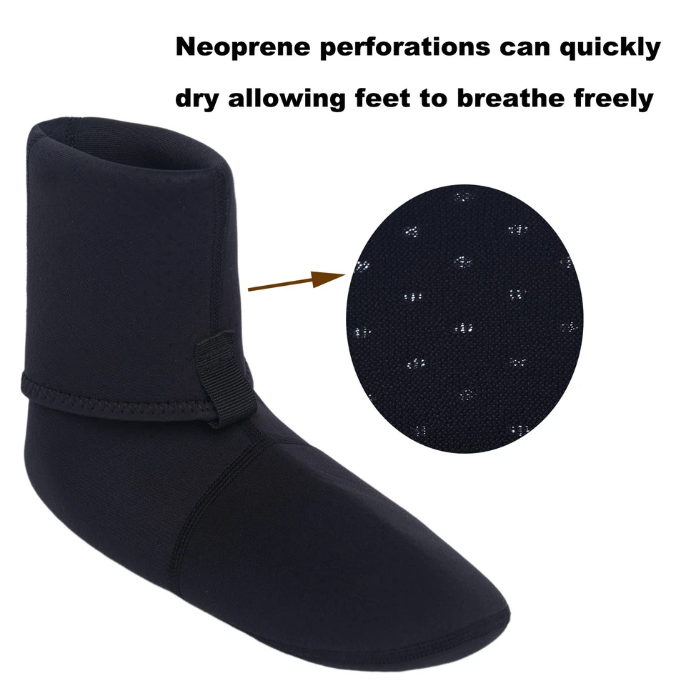 Kylebooker Unisex 3mm Neoprene Guard Wading Socks for Fishing -Black (All Sizes) - Image 3 of 4