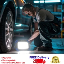 2-Pack 2000 Lumen LED Work Light Rechargeable Portable Magnetic USB