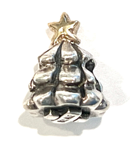 PANDORA 790365 Christmas Tree Charm 14K & SterlingSilver Stamped ALE 925 RETIRED - Picture 5 of 10