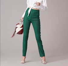 DVF Diane Von Furstenberg High Waisted Skinny Pant Bottle Green Approximating 12