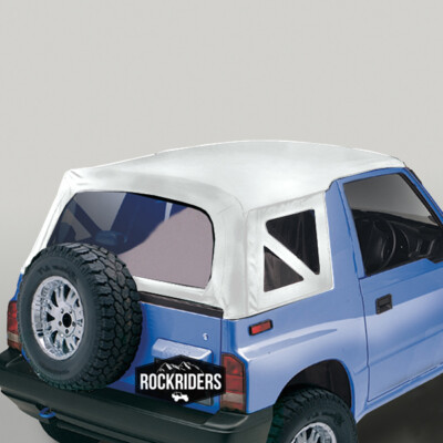 95 98 Suzuki Sidekick Geo Tracker Soft Top With Zip Out W Clear Windows White Ebay
