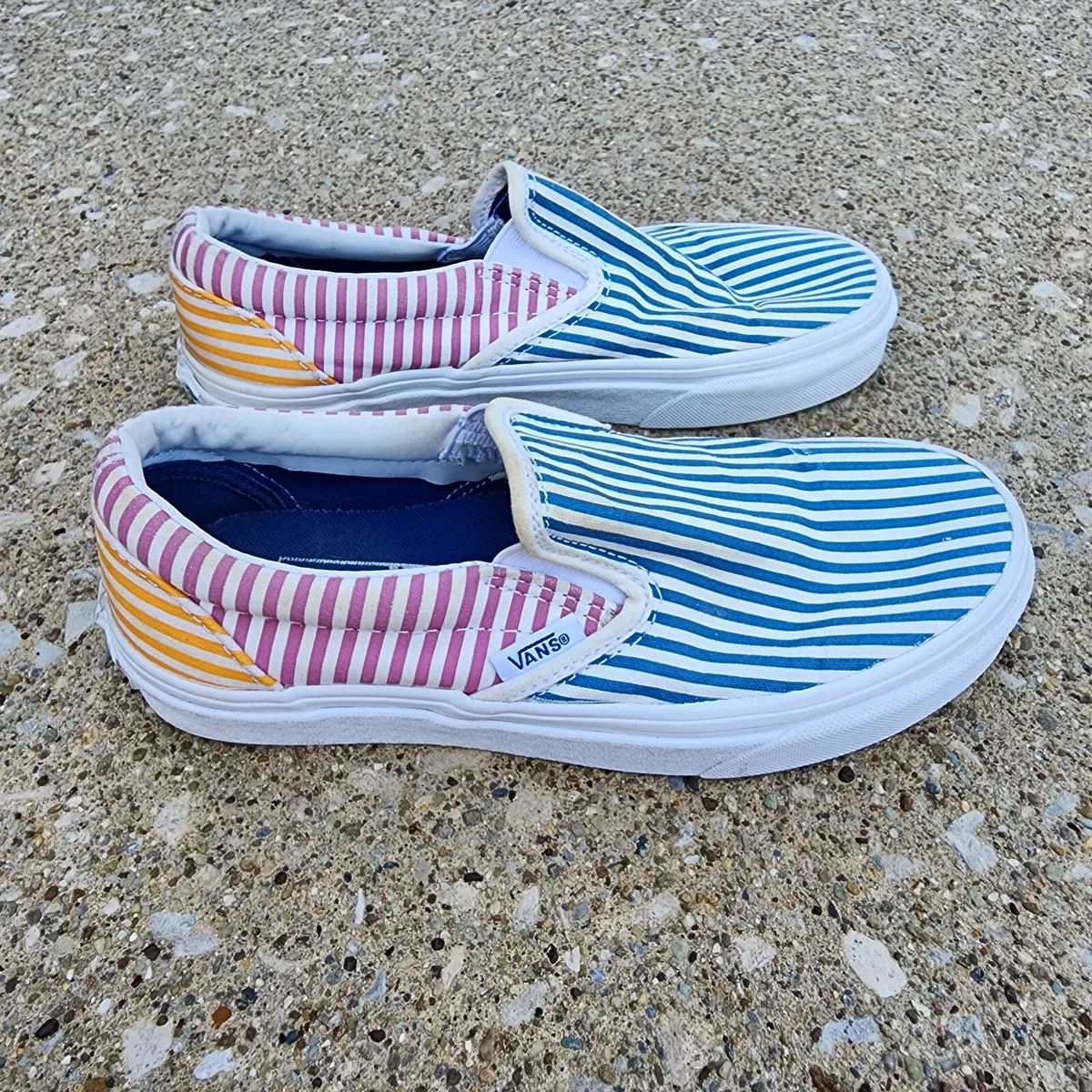 Striped slip on clearance vans
