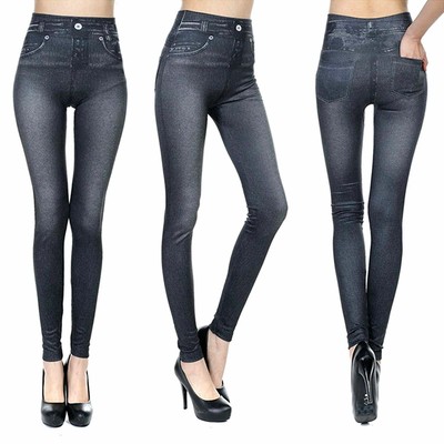 black skinny jeggings with pockets