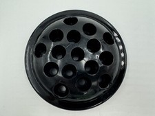 Vintage Black Glass 16 Hole Flower Frog Black Amethyst Glass