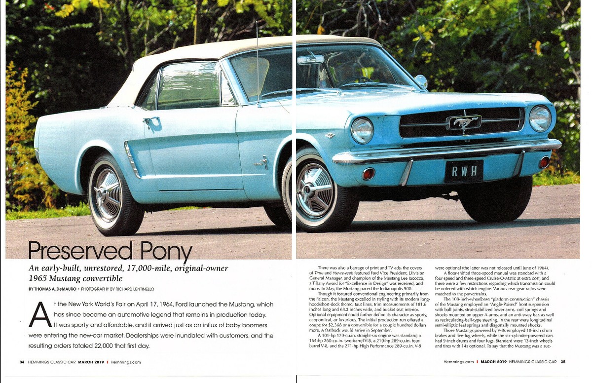 Light Blue Mustang Convertible 1965