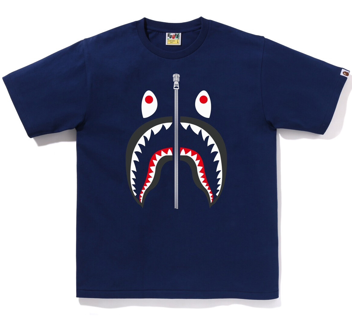 A BATHNIG APE Men's SHARK TEE 1K80110003 z | eBay