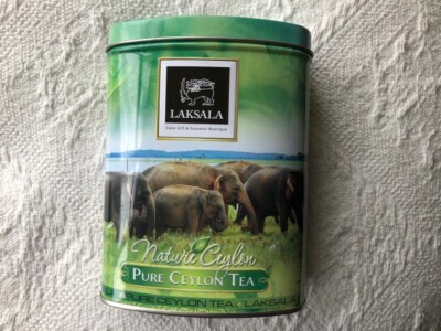 Ceylon Tee teilgeprägte leere Laksala Grünteedose
