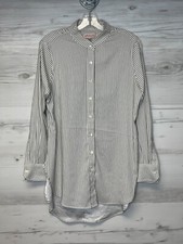 Philosophy Shirt Dress Womens M Gray Striped Button Up Long Sleeve