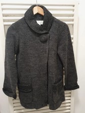 Edina Ronay Wool Polyester Blend Shawl Neck Cardigan/jacket Size 10 Grey New