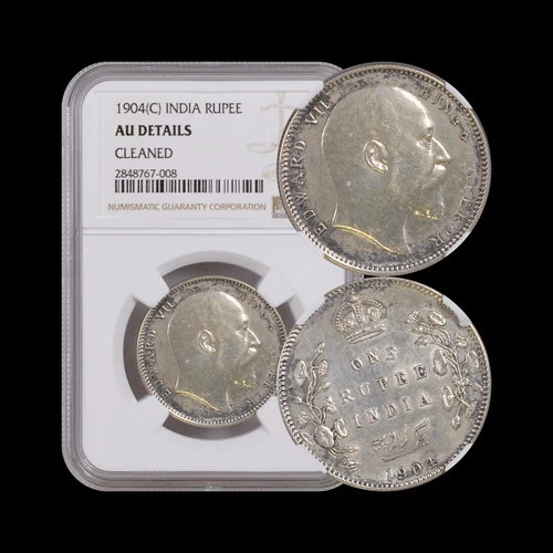 INDIA, British. 1904, Rupee, Silver - NGC AU - KEVII, Calcutta, Semi-Key
