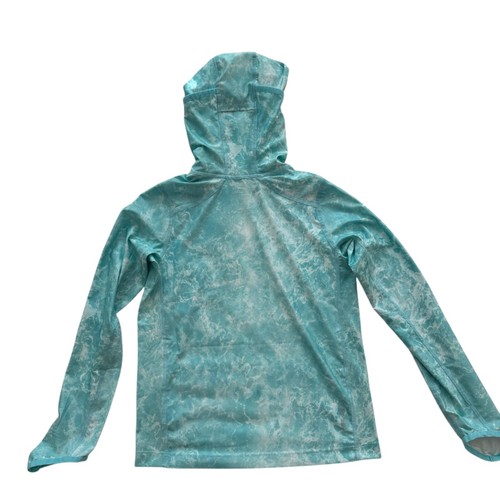 Coolibar Kids Andros Beach Fishing Pool Hoodie Teal UPF 50+ Sun Shirt Full Cover - Picture 2 of 14