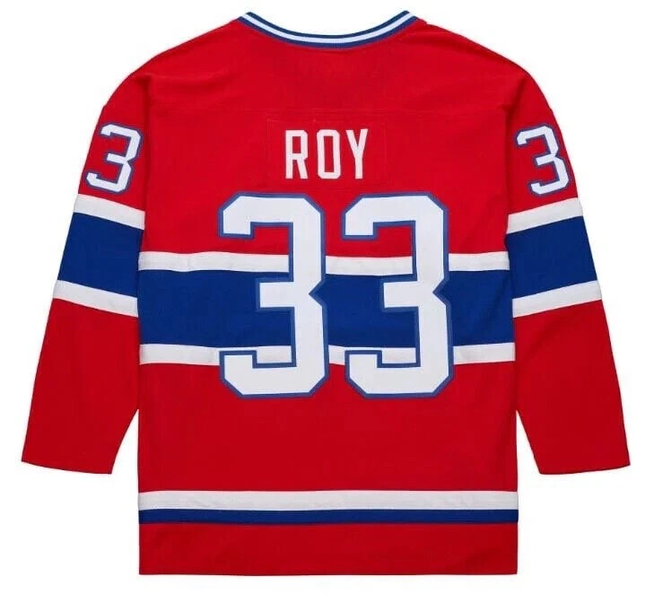Camiseta deportiva de hockey Mitchell & Ness Montreal Canadiens Patrick Roy 1992 línea azul Foto 2 de 4